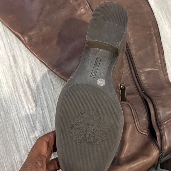 Brown Leather Knee-High Boots by Vince Camuto - Picture 4 of 7